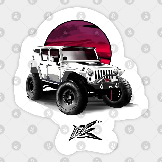 White jeep outlet sticker